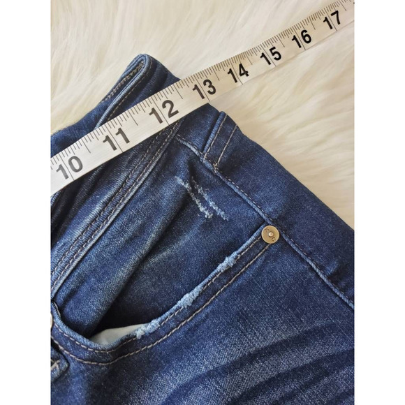 Kancan Womens Slim Skinny Jeans Blue Distressed Medium Wash Stretch Junior‎ 5/26 - Picture 3 of 7